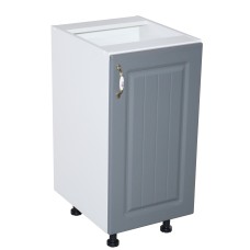 Corp inferior cu 1 usa Zebra, Alb/MDF GRI, fara blat, 40 x 82 x 50 cm